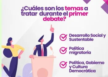 Lista candidata y candidatos para su primer debate. Foto: Ople Veracruz