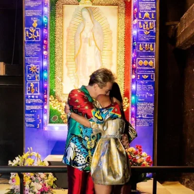 Cristian Castro y Mariela Sánchez en su visita a la Basílica de Guadalupe