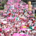 Intensa Marea Rosa en Veracruz; frente a Palacio de Gobierno gritan ¡Fuera Morena!