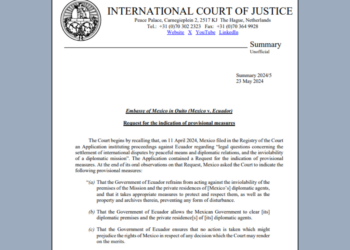 La CIJ rechaza sanciones solicitadas por México contra Ecuador