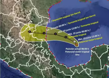 Potencial Ciclón UNO evolucionará a Tormenta Tropical Alberto en el transcurso del día | AMEXI/FOTO: www.smn.gob.mx