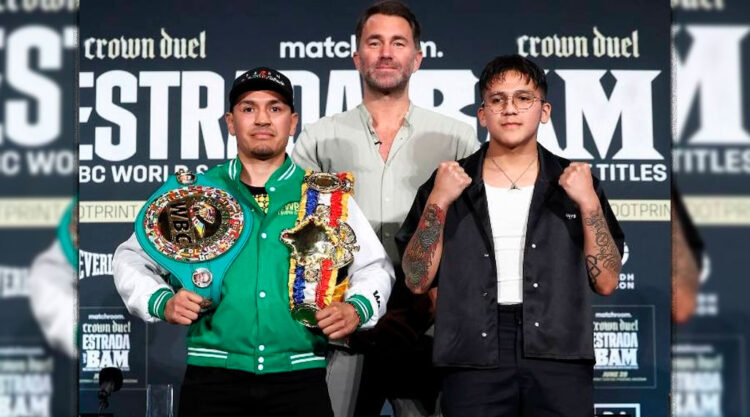 Gallo Estrada y Jesse Rodríguez. Foto / Matchroom Boxing
