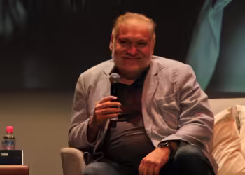 Joaquín Cosío durante la conferencia magistral en el GIFF