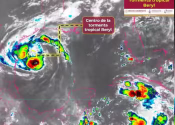 Beryl podría intensificarse a huracán categoría 1 durante la madrugada