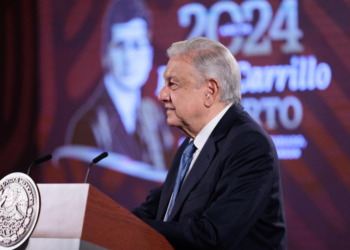 El presidente Andrés Manuel López Obrador habla de las calificadoras en su conferencia del 27 de agoto de 2024.