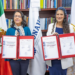 Las directoras generales del Conahcyt, María Elena Álvarez-Buylla Roces, y del ISSSTE, Bertha Alcalde Luján, en la firma de un convenio de colaboración en pro de la salud