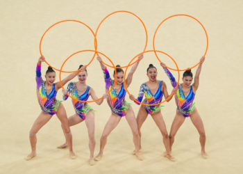 Mexicanas en su participación en gimnasia artística por equipos en París 2024 | AMEXI/FOTO: X @COM_Mexico