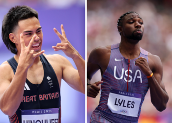 El velocista Louie Hunchliffe supera a Noah Lyles en la ronda eliminatoria de los 100 metros planos