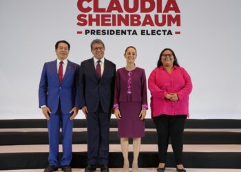 La pausa de AMLO recibe el apoyo de Claudia Sheinbaum. /AMEXI /Foto: Morena. /Ciudad de México, 27 ago.