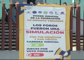 Trabajadores del Poder Judicial de Veracruz, se suman al paro