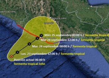 Tormenta tropical John impactará en Oaxaca el próximo miércoles
