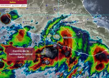 Tormenta tropical John se encuentra sobre Guerrero