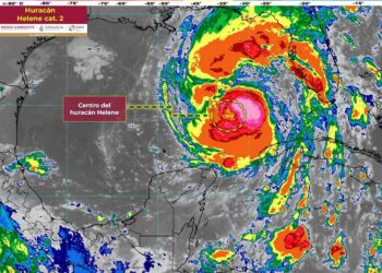 Helene se intensifica a huracán categoría 2 mientras se aleja de México
