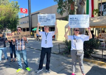 Empleados BC endurecen protestas contra reforma Poder Judicial