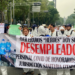 Trabajadores del IMSS, ISSSTE, SSA, marchan sobre paseo de la reforma, para exigir aumento presupuestal reinstalación y otras demandas