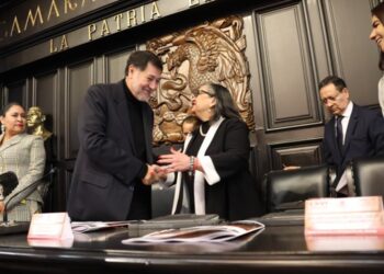 8 oct.- Fernández Noroña da la bienvenida a Norma Piña. Restablecen diálogo Senado Suprema Corte. /AMEXI /FOTO: X @fernandeznorona.