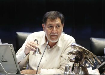 Gerardo Fernández Noroña, presidente del Senado, en la sesión nocturna del 24 de octubre de 2024, donde se aceptó la iniciativa de supremacía constitucional