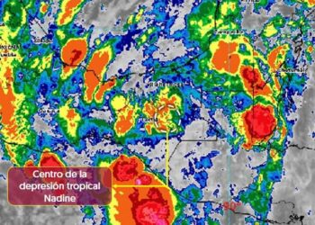 Depresión tropical Nadine se debilitará a baja presión remanente en las próximas horas | AMEXI/FOTO: X @conagua_clima