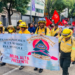 Trabajadores al Cuidado del Bosque de la CDMX, marchan con la Central de las Trabajadoras y Trabajadores de la Ciudad y del Campo para exigir mejoras laborales
