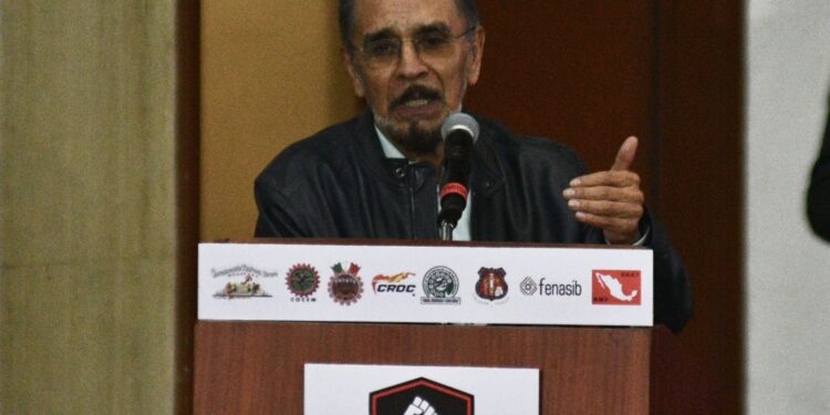 Francisco Hernández Juárez, secretario General de los Telefonistas. AMEXI/Foto: Guillermo Granados
