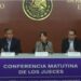 magistrados Adriana Ortega, Juan José Olvera y José Rogelio Alanís.