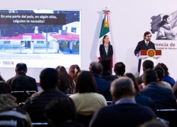 Alejandro Svarch, director del IMSS Bienestar, presenta el programa Médicas y Médicos del Bienestar. AMEXI/Foto: Presidencia