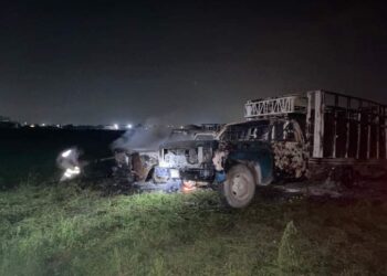 Hallan calcinadas cuatro camionetas relacionadas con huachicol