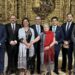 Alicia Bárcena en la "boda del bienestar" entre Martín Alonso Borrego Llorente y Ionut-Marian en el Munal.