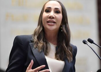 La coordinadra de los diputados federales del PAN, Noemí Luna. Denuncia contra el gobernador de Zacatecas, David Monreal.
