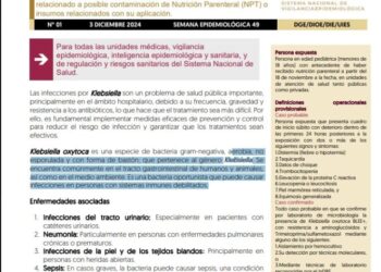 Alerta Epidemiológica en hospitales del país por una bacteria
