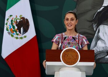 La presidenta Claudia Sheinbaum en su conferencia del 17 de enero de 2025 desde Acapulco, Guerrero. Habla del plan ante deportaciones masivas