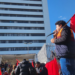 Alvaro Carrillo, de la Comisión Política del FPR en Oaxaca, durante el mitin en la SICT en la Ciudad de México