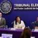 La presidenta del TEPJF, Mónica Soto Fregoso, con los magistrados Felipe de la Mata y Felipe Fuentes.