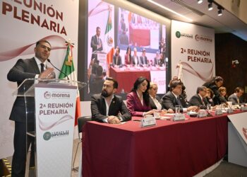 Omar García Harfuch. En la Segunda Reunión Plenaria de los diputados de Morena. Diálogo con las organizaciones criminales, un espejismo.