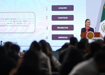 Presidenta de México, Claudia Sheinbaum presenta en la conferencia del pueblo avances del Programa de Vivienda Bienestar