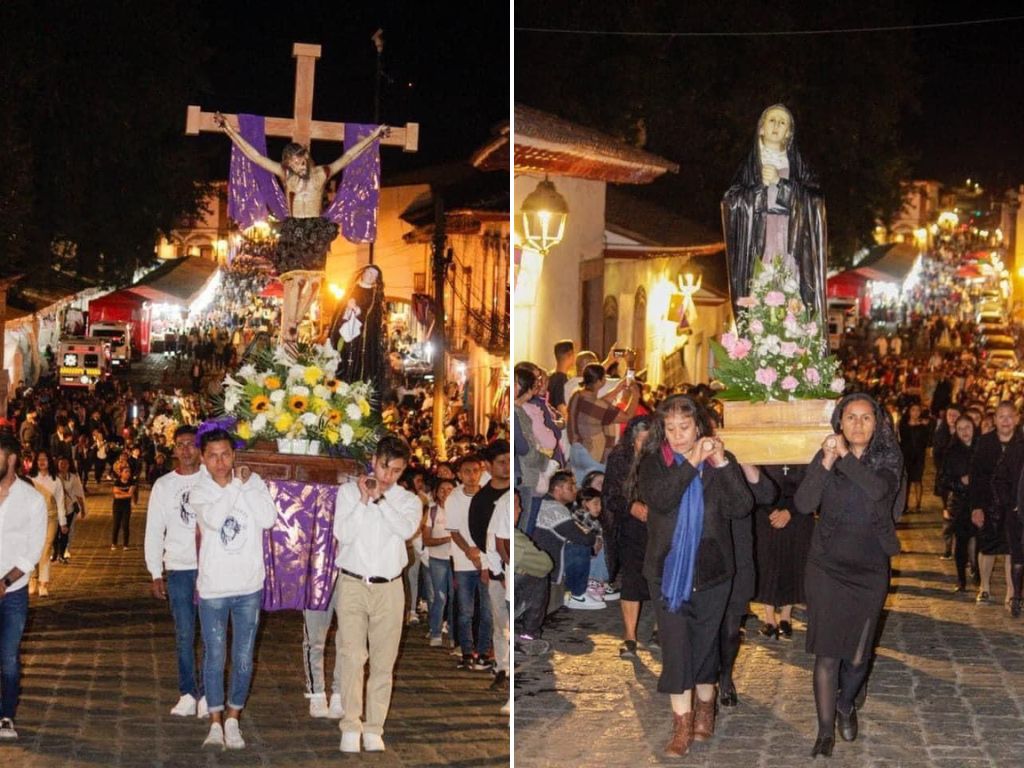Procesiones de hombres y de mujeres en Michoacán