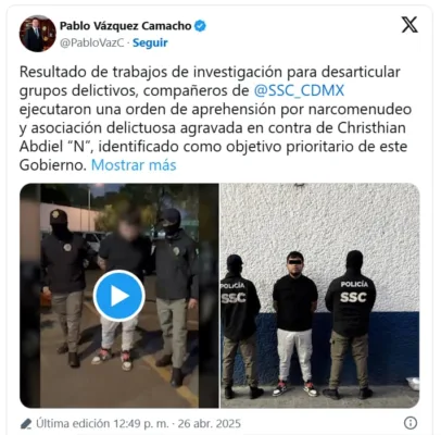 “El Cabezón”, identificado como Christian Abdiel “N”, esta vinculado con La Unión Tepito, y el individuo es considerado uno de los principales generadores de violencia en la Ciudad de México.