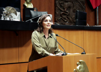 La aguerrida senadora Lilly Téllez hizo ver su suerte a los senadores Gerardo Fernández Noroña, y al coordinador de Morena, Adán Augusto.