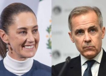 Claudia Sheinbaum, presidenta de México, y Mark Carney, primer ministro de Canadá. Invitación a la cumbre del G7