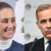 Claudia Sheinbaum, presidenta de México, y Mark Carney, primer ministro de Canadá. Invitación a la cumbre del G7