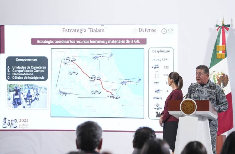 El comandante de la Guardia Nacional, Hernán Cortés Hernández, presenta avances de la estrategia Balam