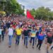 Integrantes de la CNTE luego de la reunión con la SEP, Segob e ISSSTE.