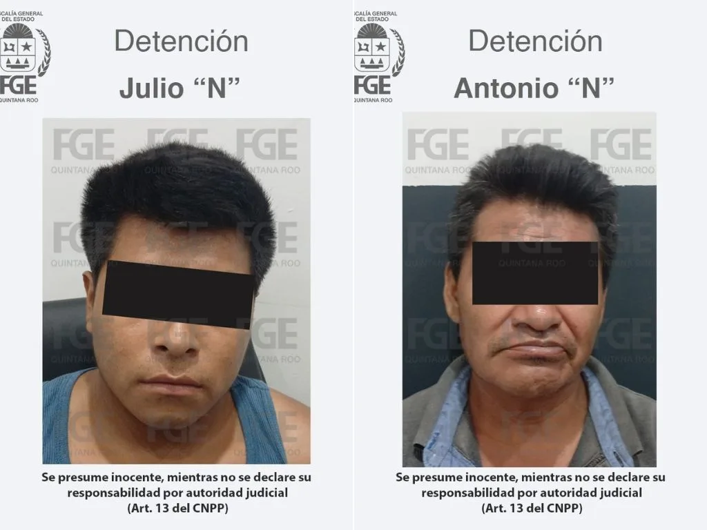Julio N y Antonio N, detenidos en Cancún por explotación laboral de menores de edad