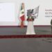 La presidenta Claudia Sheinbaum Pardo inició su conferencia en el Palacio Nacional a pesar del bloqueo de la CNTE.