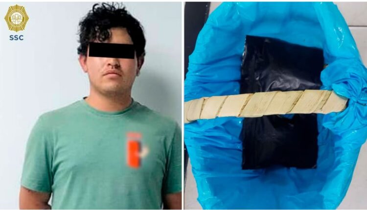 Droga oculta enla canasta del taquero.