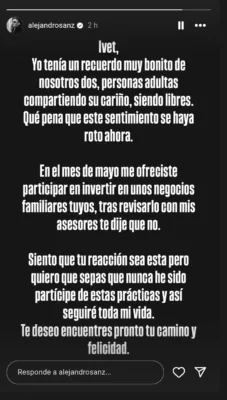 Alejandro Sanz responde a señalamientos negativos de fan | AMEXI/FOTO: IG @alejandrosanz