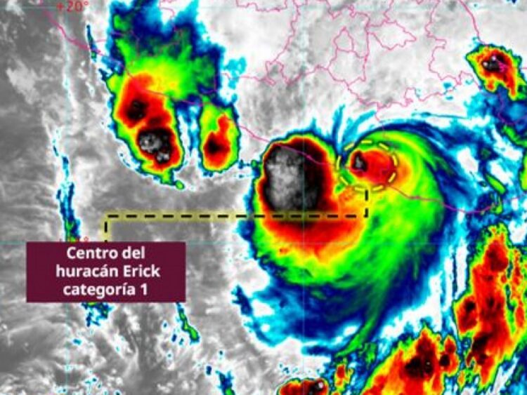 Huracán Erick se debilita a categoría 1 en su paso por Guerrero | AMEXI/FOTO: X @conagua_clima