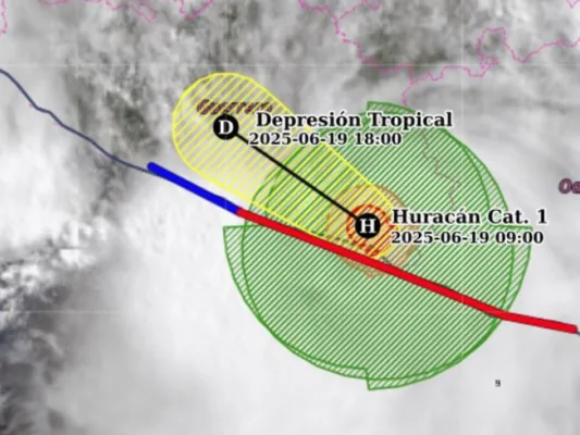 Trayectoria del huracán Erick | AMEXI/FOTO: X @conagua_clima