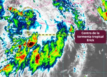 Erick se degrada a tormenta tropical sobre Guerrero | AMEXI/FOTO: X @conagua_clima