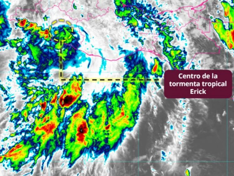 Erick se degrada a tormenta tropical sobre Guerrero | AMEXI/FOTO: X @conagua_clima
